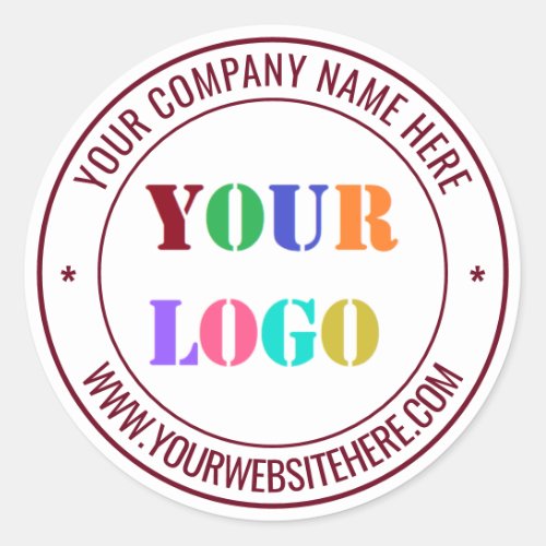 Your Business Logo Name Info Colors Stamp Sticker