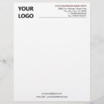 Your Business Logo Name Info Modern Letterhead<br><div class="desc">Custom Business Office Letterhead with Logo - Add Your Logo - Image / Business Name - Company / Address - Contact Information - Resize and move or remove and add elements / image with customization tool. Choose colors / font / size !</div>