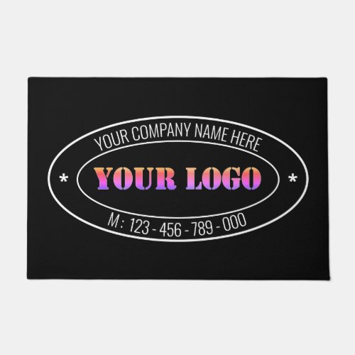 Your Business Logo Name Simple Personalized Office Doormat