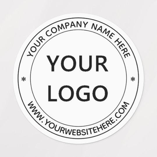 Your Business Logo Name Stamp Personalized Modern Labels | Zazzle.com