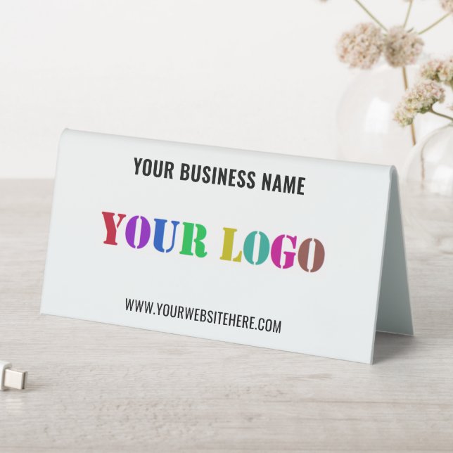 Your Business Logo Name Table Tent Sign Example (In SItu (Table))