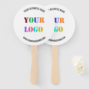Your Business Logo Name Text Hand Fan Template