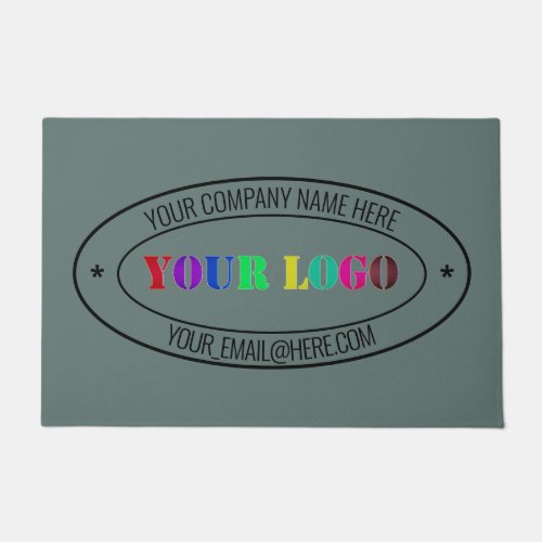 Your Business Logo Name Text Personalized Office Doormat