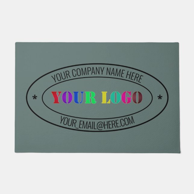 Your Business Logo Name Text Personalized Office Doormat (Front)
