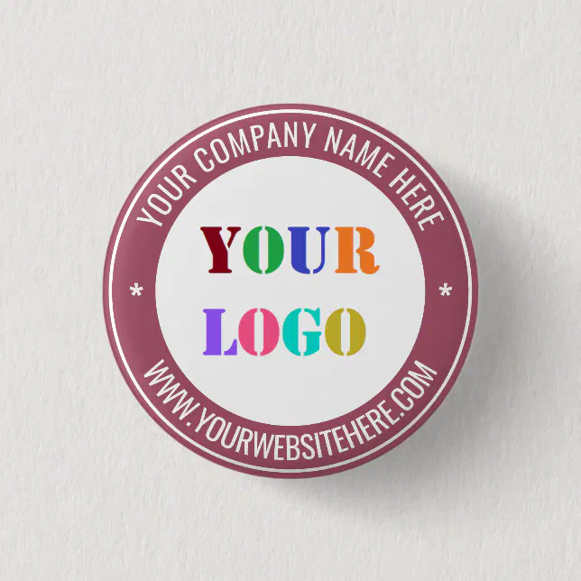 Your Business Logo Name Website Company Button | Zazzle
