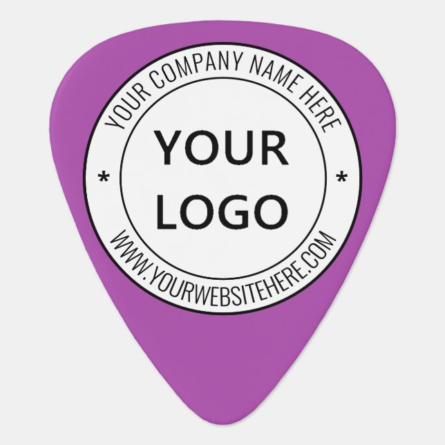 Your Business Logo Name Website Guitar Pick Gift (Front)