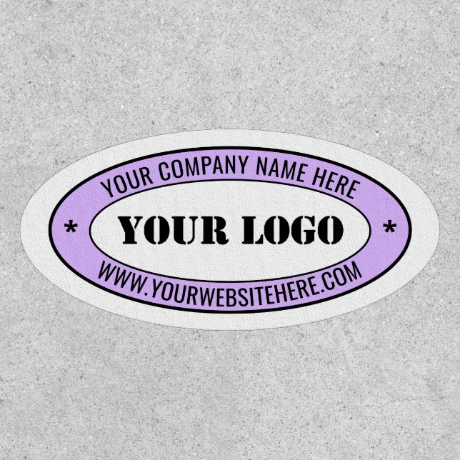 Your Business Logo Name Website Oval Patch Example (Front)