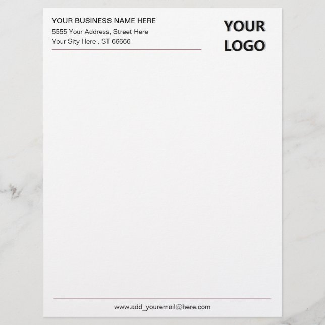 Your Business Logo Office Professional Letterhead (Front)