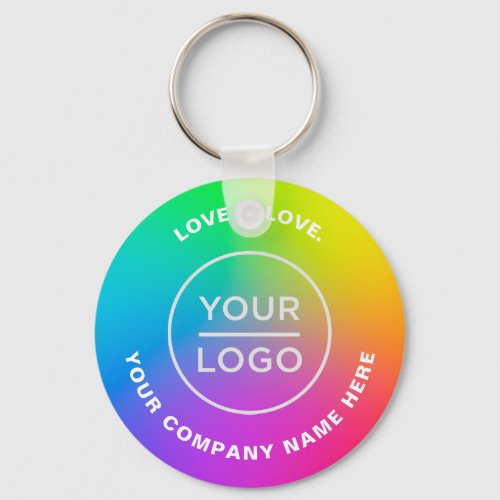 Your Business Logo Ombr Rainbow lgbt Keychain