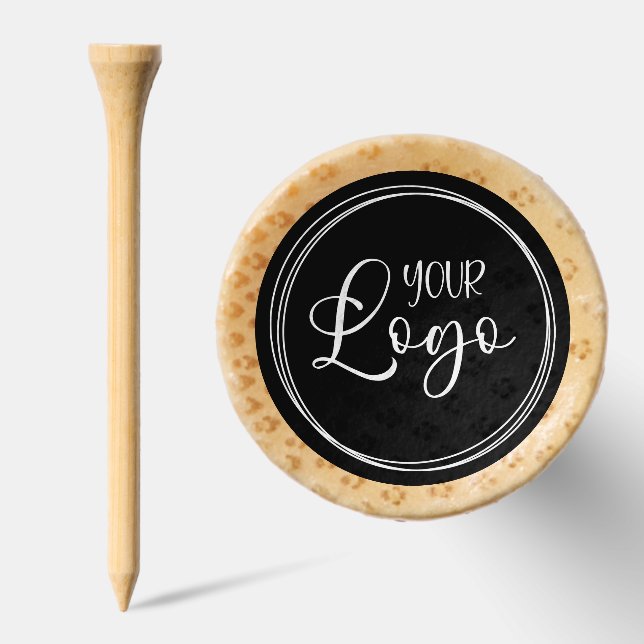 Your Business Logo on Black Circle Golf Tees (Combo)