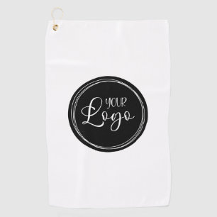 Your Business Logo on Black Circle Golf Towel