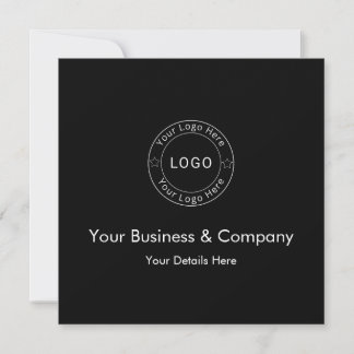 Your Business Logo on Black Custom Announcement