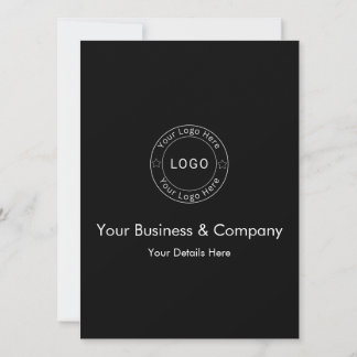 Your Business Logo on Black Custom Announcement