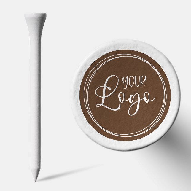 Your Business Logo on Brown Circle Golf Tees (Combo)