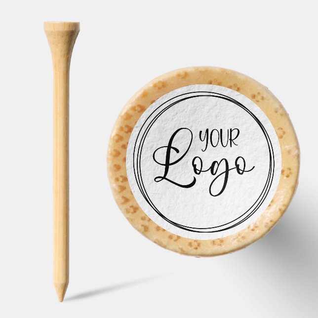 Your Business Logo on White Circle Golf Tees (Combo)