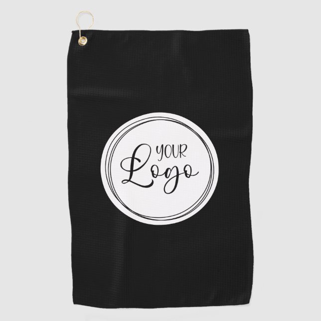Your Business Logo on White Circle Golf Towel (Front)