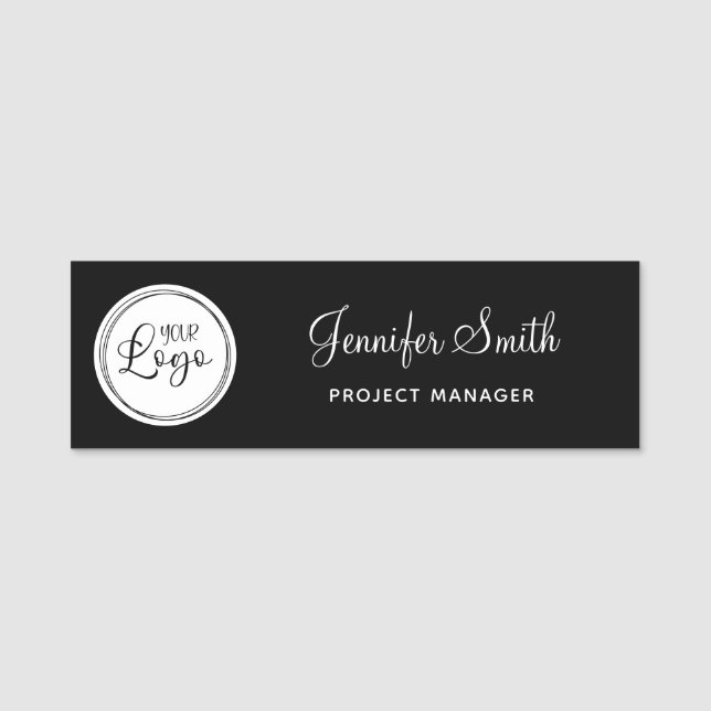 Your Business Logo on White Circle Name Tag (Front)
