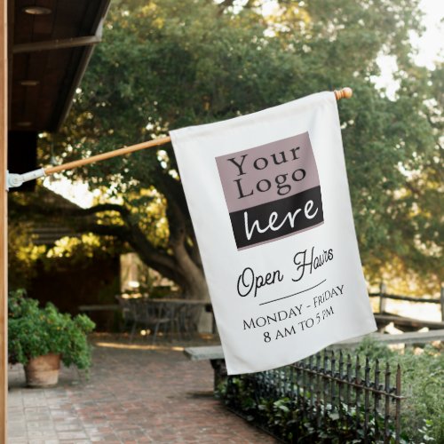 Your Business Logo Open Hours Store Front House Flag