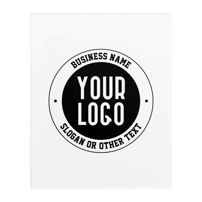 Your Business Logo or Design | Bold Editable Text Acrylic Print (Front)