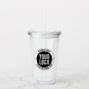 Your Business Logo or Design Bold Editable Text Acrylic Tumbler