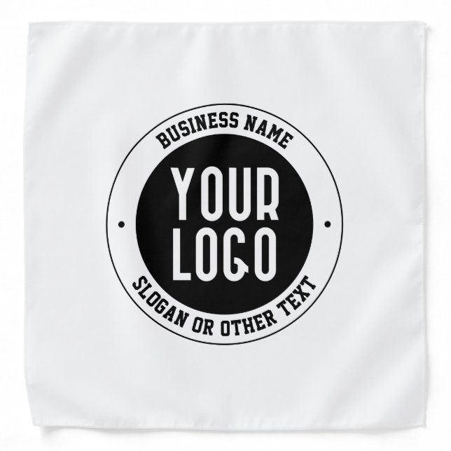 Your Business Logo or Design | Bold Editable Text Bandana (Front)