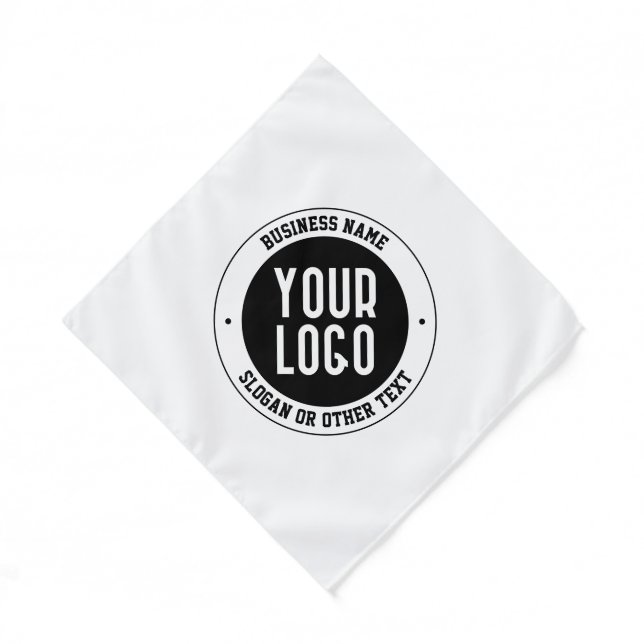 Your Business Logo or Design | Bold Editable Text Bandana (Front)