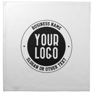 Your Business Logo or Design   Bold Editable Text Cloth Napkin