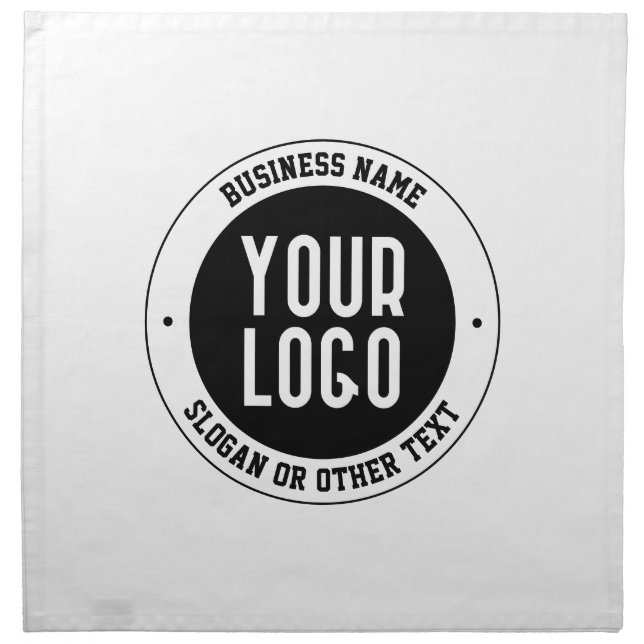 Your Business Logo or Design | Bold Editable Text Cloth Napkin (Front)