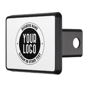 Your Business Logo or Design   Bold Editable Text Hitch Cover