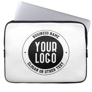 Your Business Logo or Design Bold Editable Text Laptop Sleeve