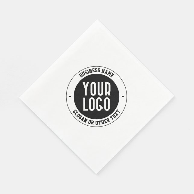 Your Business Logo or Design | Bold Editable Text Napkins (Corner)