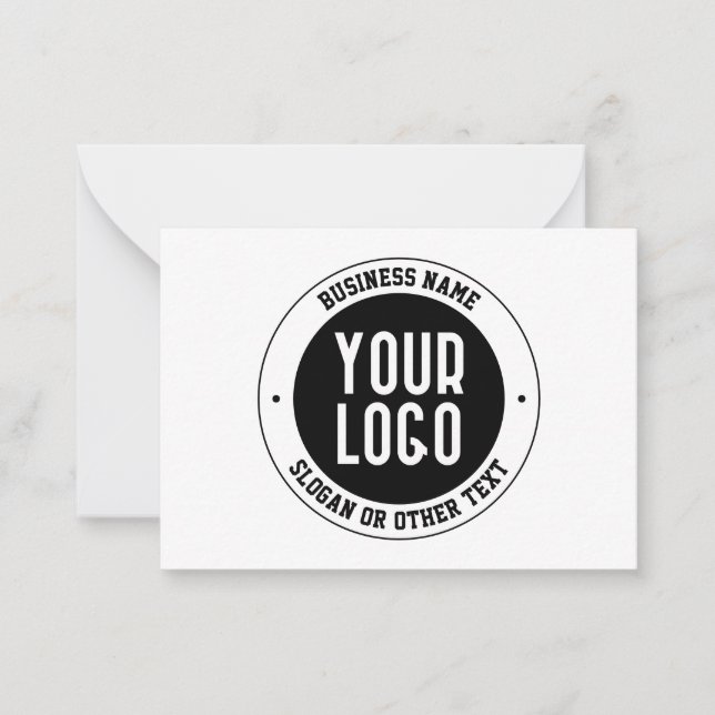 Your Business Logo or Design | Bold Editable Text Note Card (Front)