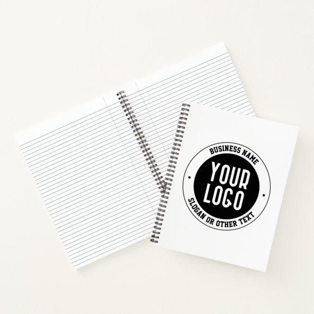 Your Business Logo or Design | Bold Editable Text Notebook (Inside)