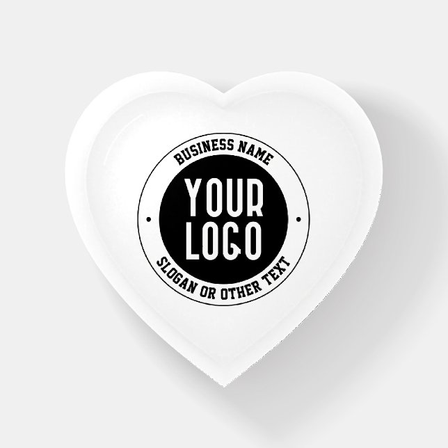 Your Business Logo or Design | Bold Editable Text Paperweight (Front)