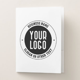 Your Business Logo or Design   Bold Editable Text Pocket Folder