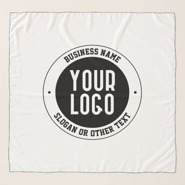 Your Business Logo or Design | Bold Editable Text Scarf (Front)