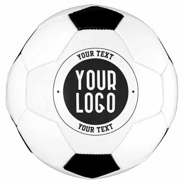 Your Business Logo or Design | Bold Editable Text Soccer Ball (Front)