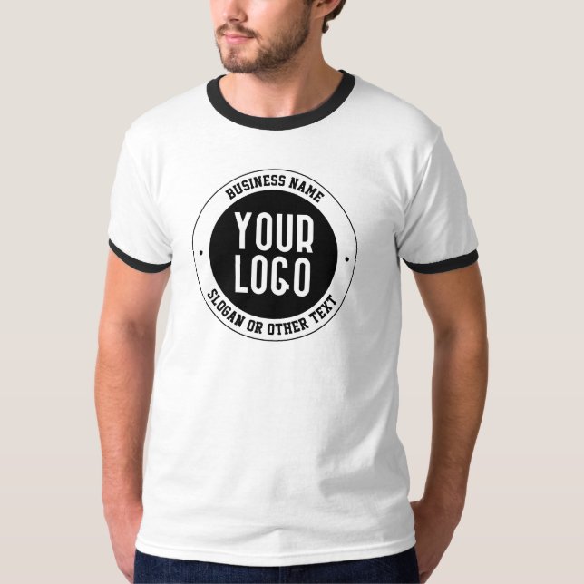 Your Business Logo or Design | Bold Editable Text T-Shirt (Front)