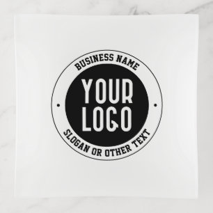 Your Business Logo or Design   Bold Editable Text Trinket Tray