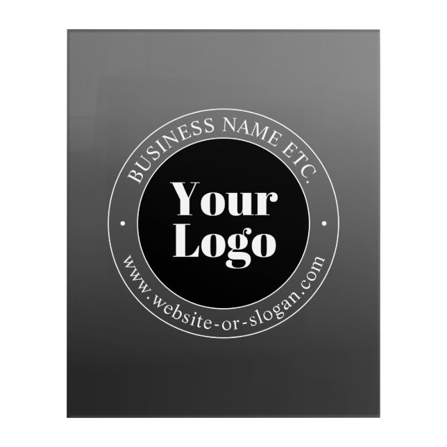 Your Business Logo or Design & Editable Text Acrylic Print (Front)