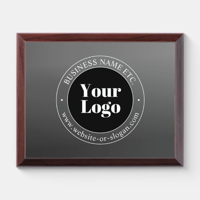 Your Business Logo or Design & Editable Text Award Plaque (Horizontal)