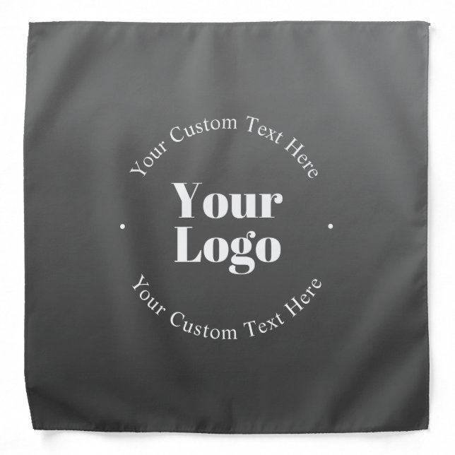 Your Business Logo or Design & Editable Text Bandana (Front)