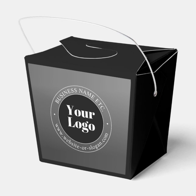Your Business Logo or Design & Editable Text Favor Boxes (Back Side)