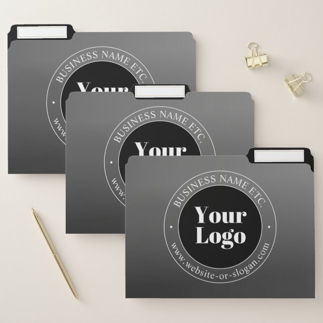 Your Business Logo or Design & Editable Text File Folder (Set)