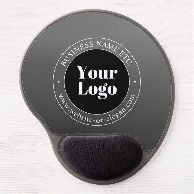 Your Business Logo or Design & Editable Text Gel Mouse Pad (Front)