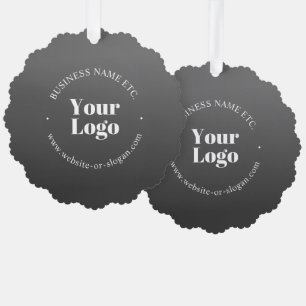 Your Business Logo or Design & Editable Text Ornament Card