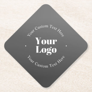Your Business Logo or Design & Editable Text Paper Coaster