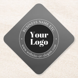 Your Business Logo or Design & Editable Text Paper Coaster