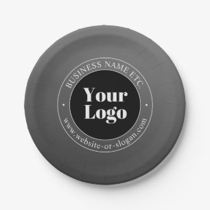 Your Business Logo or Design & Editable Text Paper Plates