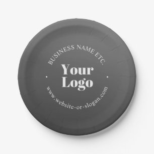Your Business Logo or Design & Editable Text Paper Plates